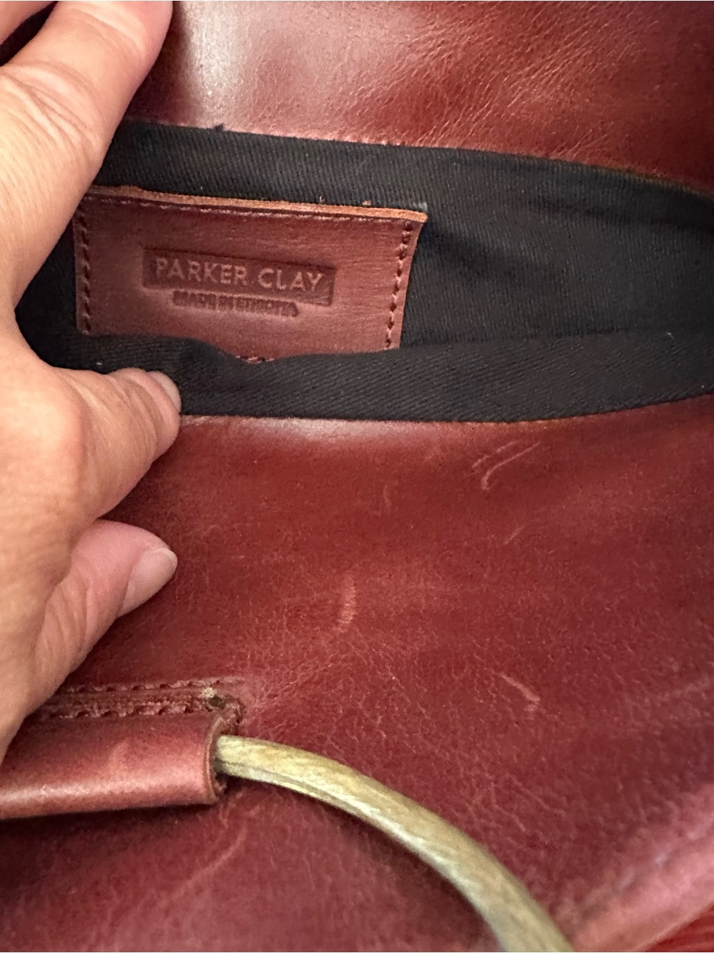 Parker Clay Nyala Foldover Clutch Leather Minimalist Envelope Bag Tan - Picture 7 of 14